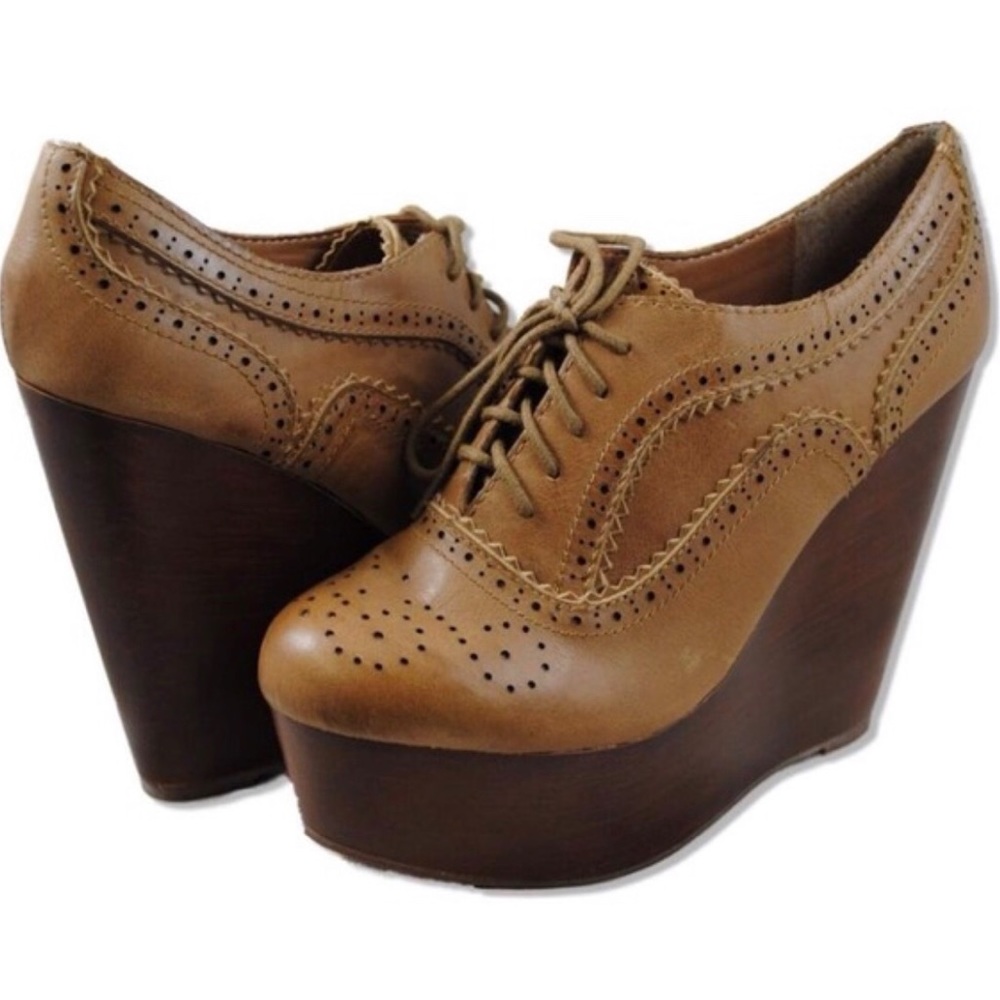 STEVE MADDEN - Parrdon Oxford Platform Wedge Shoes